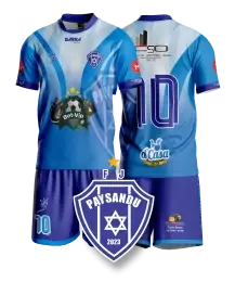 Jogadores do Paysandu F.J comemoram a vitória no campeonato amador de 2023, usando uniformes da GARRA Sports.